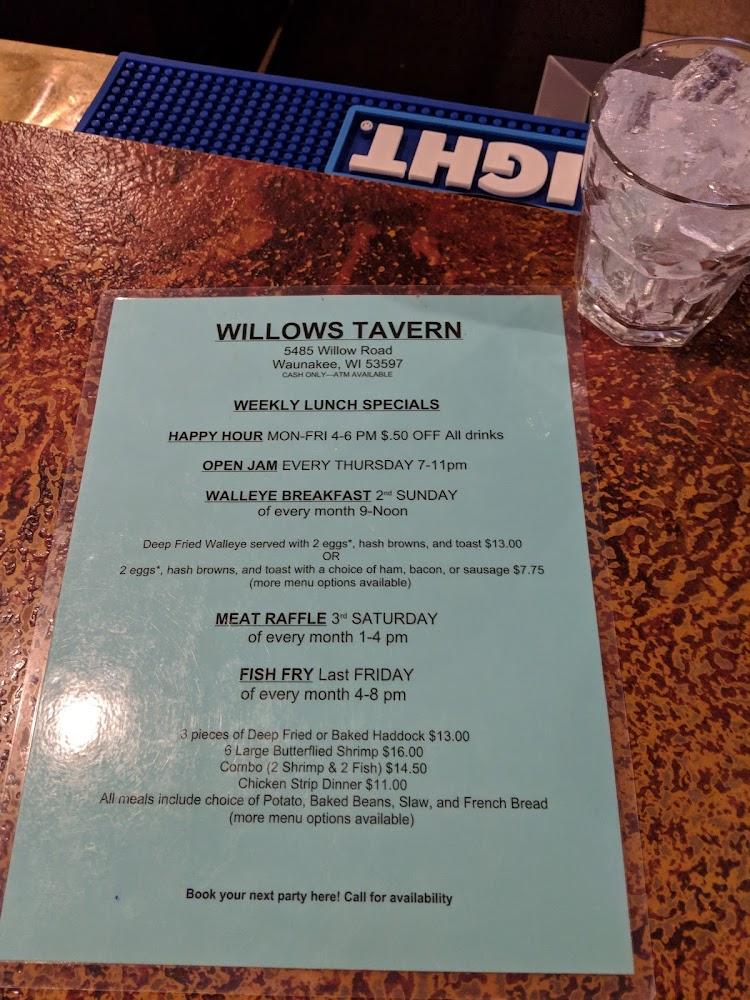 Willows Tavern Menu image 4